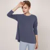 L-607 Women Yoga Long Sleeve Blouse Shirt Workout Top Outfit Back Holow Bowknot Fitness Workout Fashion Tees Tops