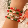 Charm Bracelets Lacteo Unique Crystal Beads Bracelet For Women Letter/Tree Pattern Acrylic Clay Beaded Girls Bangle Trendy Jewelry