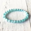 Stil Licht Bule Cat Eye Armband Helle Perlen Schmuck Handgelenk Heilung Yoga Mala Charme Geschenk Für Männer Perlen Strands278P