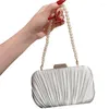 Evening Bags Pleated Purse Graceful Fashionable Handbag Tote Square Bag Dinner Perfect For Dinners & Celebrations