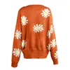 Women's Knits Tees Women Daisy Knitted Sweater Loose Oversize Autumn Winter Jumper Cardigan Thick Casual Warm Cropped Sweater Button Coat 230923