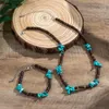 Zincirler Modaya uygun ahşap boncuklar kadınlar için kolye 2023 Basit turkuaz boncuklu zincir gergin kolyeler parti mücevher hediyeleri