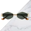 Zonnebril Veelhoekige Bril Gepolariseerde Heren Dames Retro Vintage Brillen Mode Metalen Tinten Optische Frames Zwart