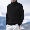 Coletes masculinos outono e inverno grande sólido pescoço alto quente manga longa camisa de malha top jaquetas de comprimento médio para homens casaco saco de armazenamento