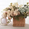 Dried Flowers Rose Artificial Silk Scrapbook Sunflower Christmas Wedding Party Bouquet for Vase Home Valentines Day Decoration 230923