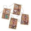 kraft Paper Merry Christmas Gift Packaging Bags Portable Boxes Advent Calendar Decorations Children Festive Candy Sugar Chocolate Party Favor Santa Claus Case