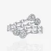 Cluster Rings LOKWAN 925 Sterling Silver Stacking Type Snowflake Micro Set Zircon Design Women's Personalized Creative Fashion Jewelry