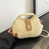 Evening Bags Rattan Woven Women Straw Bag Handbag Knit Summer Beach Woman Shoulder Messenger Tassel Khaki Beige 230923