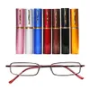 Outros acessórios de moda 1 PCS Óculos de leitura Metal Frame Resina com caixa de tubo Mini portátil para mulheres homens retro negócios eyegla241z
