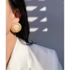 Boucles d'oreilles pendantes en laiton Vintage classique fausse perle déclaration femmes bijoux Punk concepteur piste Rare simplement robe Boho japon coréen