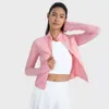 Vertical Rib 2.0 High Elastic Yoga Coat Cropped Jacket Tight Sports Running Zipper Short Gym Clothes Sweater