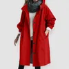 Jaqueta feminina mistura de lã 2023 trench coat para mulheres elegante blusão com capuz jaqueta de inverno solta outwear estilo coreano abrigos para mujeres 230923