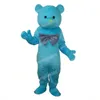 Costume de mascotte d'ours bleu d'Halloween, tenue unisexe de carnaval, taille adulte, fête d'anniversaire de noël, déguisement en plein air, accessoires promotionnels