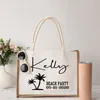 Shoppingväskor anpassade strand säckväv tote personlig brudtärna Bachelorette Bridal Party Girls Trip Gifts Canvas Jute Shopper 230923