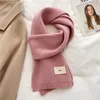 Sciarpe Sciarpa calda in cashmere stile coreano per donna Design Solido filato di lana Bandana Lady Fazzoletto lungo e magro Sciarpe lavorate a maglia Foulard 230923