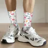 Herrensocken Kawaii süßes nahtloses Muster mit Flamingo Damen Herren Warm 3D-Druck Basketball Sport