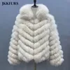 女性の毛皮のフェイクファーカサコデペレ冬の濃い暖かい本物の毛皮コート