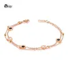 Grier Double Black And White Shell Armbänder für Frauen Mädchen Rose Gold Link Titan Stahl Armband Schmuck Link Chain325s