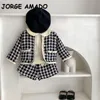 Clothing Sets Spring Autumn Baby Girl 2pcs Set Collarless Long Sleeve Single Breasted Tweed CoatShorts born Fashion Clothes E23077 230923