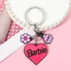 Barbies Letter Bag Keychains Tassel Car Key Chains Rings Heart Flower Acrylic Pendant Keyrings Charm Cute Princess Pink Design Fashion Gift Jewelry Accessories
