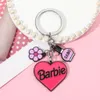 Barbies Brief Tas Sleutelhangers Kwastje Autosleutelhangers Ringen Hart Bloem Acryl Hanger Sleutelhangers Charm Schattig Prinses Roze Ontwerp Mode Cadeau Sieraden Accessoires