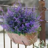 Fleurs décoratives 18 paquets de fausses plantes de lavande artificielles d'extérieur, faux bouquets résistants aux UV pour la décoration extérieure de porche de jardin de maison