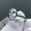 Anelli a grappolo 2021 Solitario Taglio a pera Anello con diamante simulato da 6 ct Anello in argento sterling 925 Fede nuziale di fidanzamento per le donne Festa Je252U