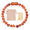 Strand Fashion Natural Amber Armband Handmonterade äkta baltiska bärnstensläkare Certifierade smyckespresent till babyadults