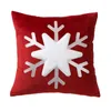 Kussen Rode Kersthoes 45X45 Sneeuwvlok Fluweel Knuffelen Mode Woondecoratie Voor Slaapbank