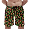 Men's Shorts Pineapple Gym Tiki Cocktail Pattern Classic Beach Graphic Sports Fitness Quick Dry Swimming Trunks Gift