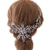 Grampos de cabelo headwear artesanal de noiva com acessórios de estilo de maquiagem tiara de strass de casamento.