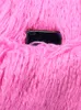 Pele feminina pele sintética nerazzurri inverno longo brilhante rosa oversized desgrenhado peludo macio fofo grosso quente casaco de pele falsa feminino lapela pista linda moda 230923