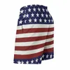 Men's Shorts American Flag USA Board Summer Patriotic July 4th America Pride Surfing Beach Male Quick Dry Casual Trunks