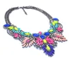 Chokers Fashion Indian Ethnic Statement Large Collar Choker Necklace Women Multicolor Acrylic Crystal Shourouk Necklace Jewelry 230923