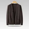 Camisolas masculinas 2023 outono cardigan camisola casaco na moda casual cor sólida plus size 6xl 7xl elasticidade malhas macias roupas masculinas