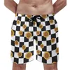 Herren-Shorts, Sommerbrett, sonnenbeschienener Sonnenblumendruck, Sport, Fitness, Sonnenblumen, minimalistischer Strand, bequeme Badehose