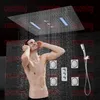 Bathroom Concealed Shower Set with Massage Jets & LED Ceiling Shower Head Panel Thermostatic Bath Shower Tap Rain Waterfall AF5424260Q