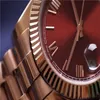 Żółte różowe zegarek męskie kobiety luksus zegarek prezydent Prezydent Automatyczne zegarki projektantów mechanicznych Roma Dial Na rękaw