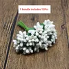 Torkade blommor 123672144PCS Mini Stamen Flower Artificial Craft Fake For Wedding Bouquet Party Scrapbooking Decor DIY 230923