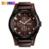 SKMEI New Fashion Sport Quartz Watches Men Luxury Business Leather Watch Waterproof Wristwatches Male Clock Relogio Masculino268K