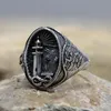 Cluster Rings Vintage Gothic Viking Lighthouse Ring 316L Stainless Steel Mens Nautical Signet Male Punk Biker Jewelry Gift Size 7-176K