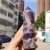 Dekorativa figurer stor naturlig dröm Amethyst Big Purple Crystal Point Wand Quartz Tower för heminredning 1 st