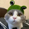 Dog Apparel Pet Cat Knitted Wool Hat Adjustable Headdress Ears Autumn And Winter Small Milk Cartoon Cute Supplies