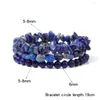 Ensemble de bracelets en pierre de quartz Rose, brins, Lapis Lazuli, améthystes, œil de tigre, Citrines, perles de cristal blanches pour femmes et hommes