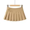 Saias Mini saias y2k roupas kawaii moda coreana para mulheres mini saia preta cintura alta plissada com shorts branco 230923