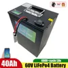 Bateria lifepo4 60v 40ah com 60a bms para motor elétrico rv ev bicicleta 1800w 3000w motor + carga 5a