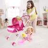 Poupées Faire semblant de jouer jouets bébé poussette poupée Playsets Simulation chariot léger pliable enfants année cadeaux d'anniversaire 230925