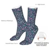 Chaussettes pour hommes Hommes Vélo Denim Textures avec motif de fleurs Coton Compression Femme Chaussette