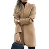 Women's Jackets Wool Coat Women Casual Solid Color Long Sleeve Stand Collar Slim Jacket Plus Size 5XL Autumn Winter Fashion