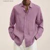 Camicie casual da uomo Camicie di lino per uomo Abbigliamento Chemise Homme Camisas De Hombre Camisa Masculina Ropa Hombre Blusas Vintage Roupas Masculinas Camicia T230925